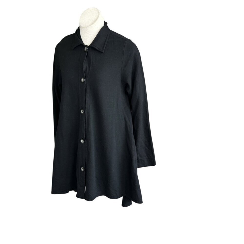 Hard Tail Forever Black Cotton Knit Swing Jacket Size Small